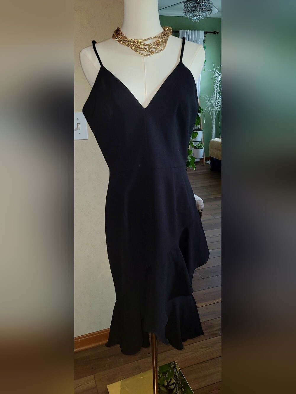 Classic Black V-Neck Women's Dress